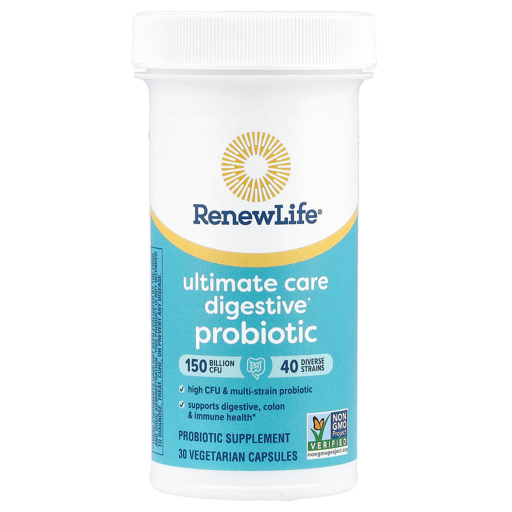 Renew Life, Ultimate Care Digestive Probiotic, 150 Billion CFU, 30 Vegetarian Capsules