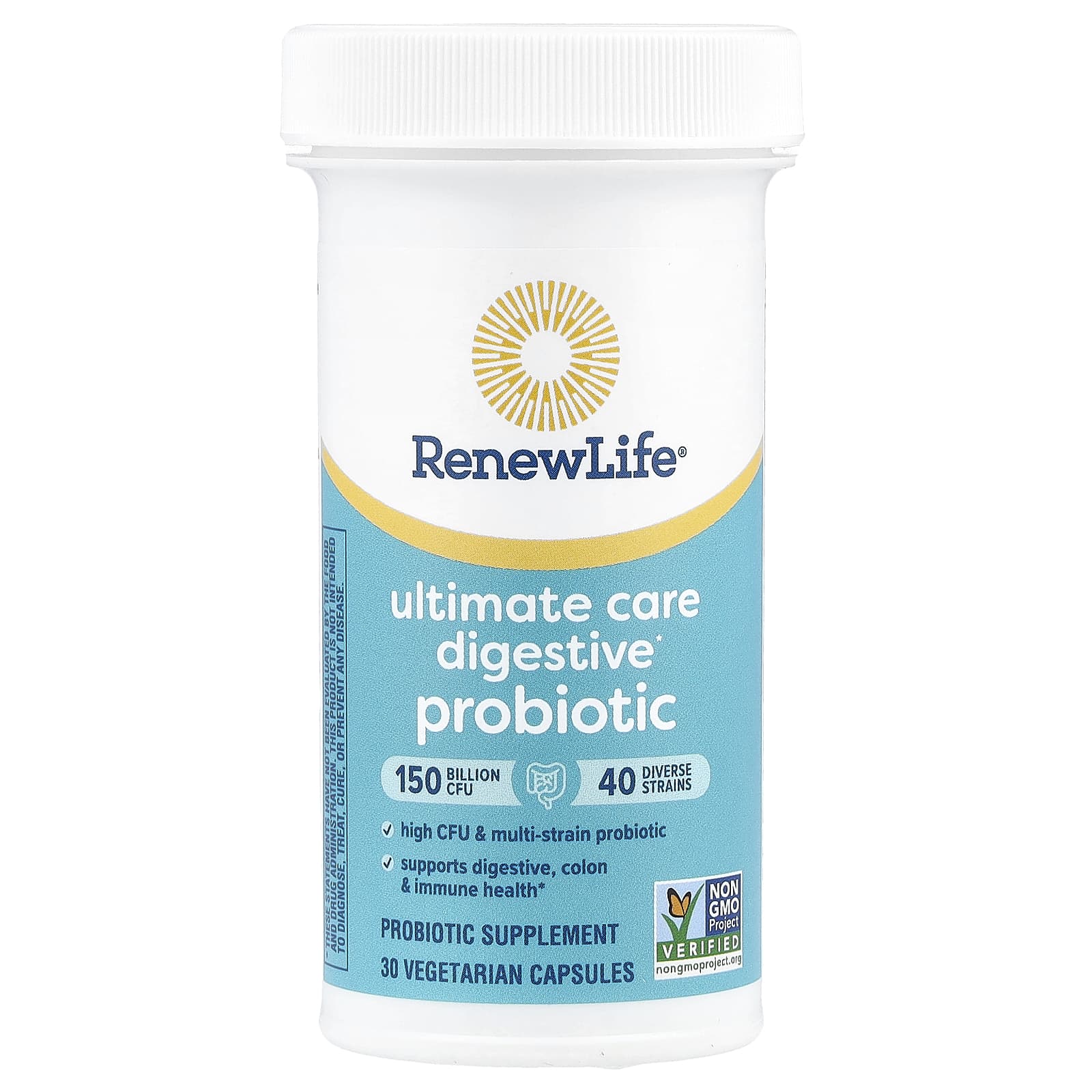 Renew Life, Ultimate Care Digestive Probiotic, 150 Billion CFU, 30 Vegetarian Capsules