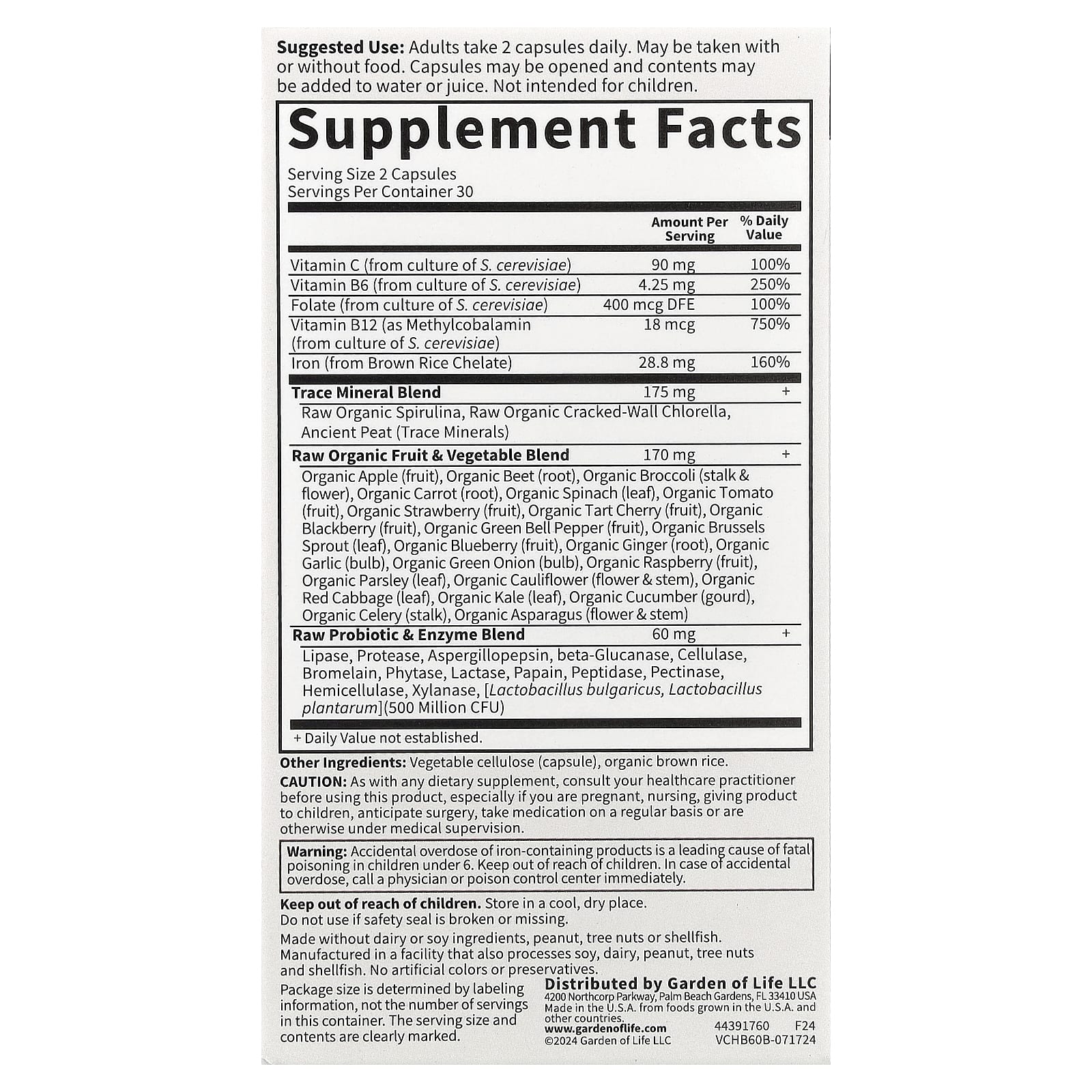 Garden of Life, Vitamin Code®, Healthy Blood™, 60 Vegan Capsules