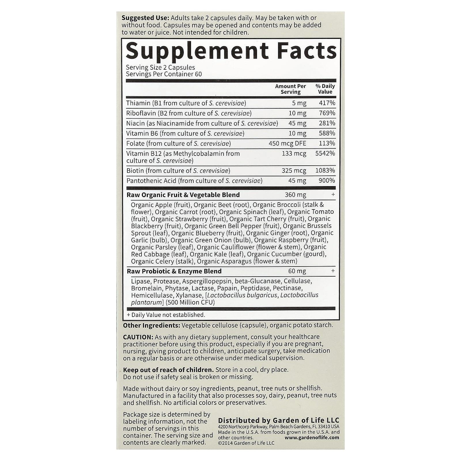 Garden of Life, Vitamin Code®, RAW B-Complex™, 120 Vegan Capsules
