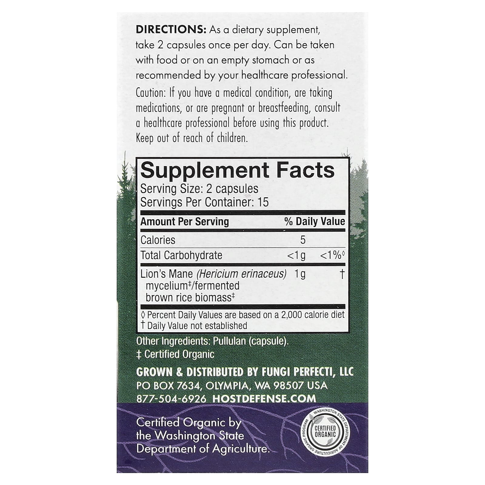 Host Defense, Mushrooms™, Lion's Mane, 30 Capsules (0.5 g per Capsule)