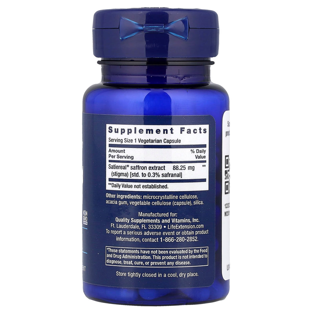 Life Extension, Optimized Saffron, 60 Vegetarian Capsules (88.25 mg per Capsule)