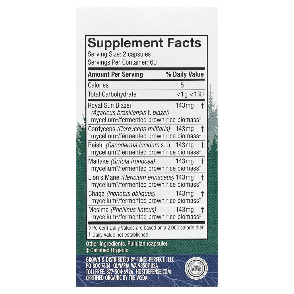 Host Defense, Mushrooms™, STAMETS 7®, 120 Capsules