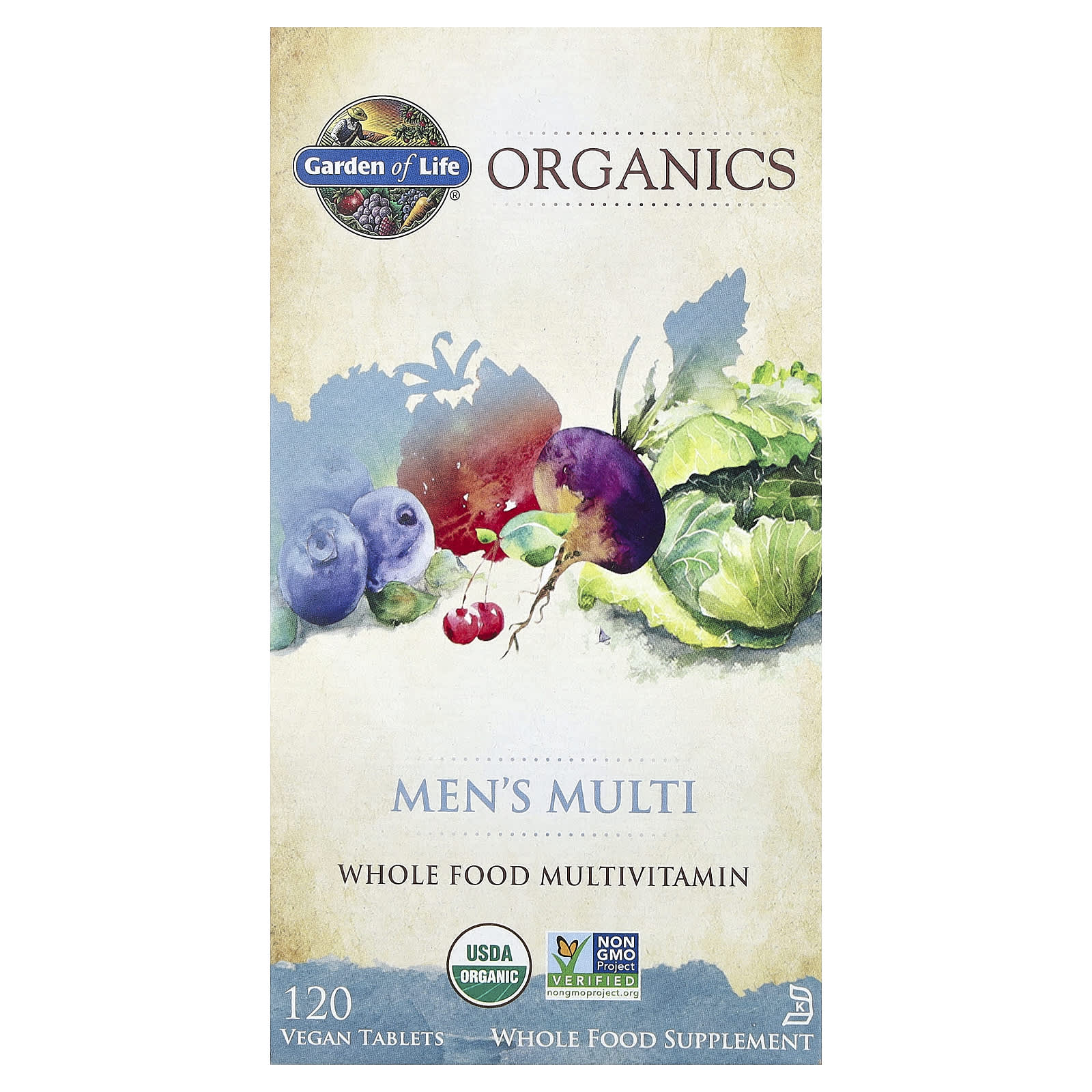 Garden of Life, Organics, Men's Multi, 120 Vegan Tablets