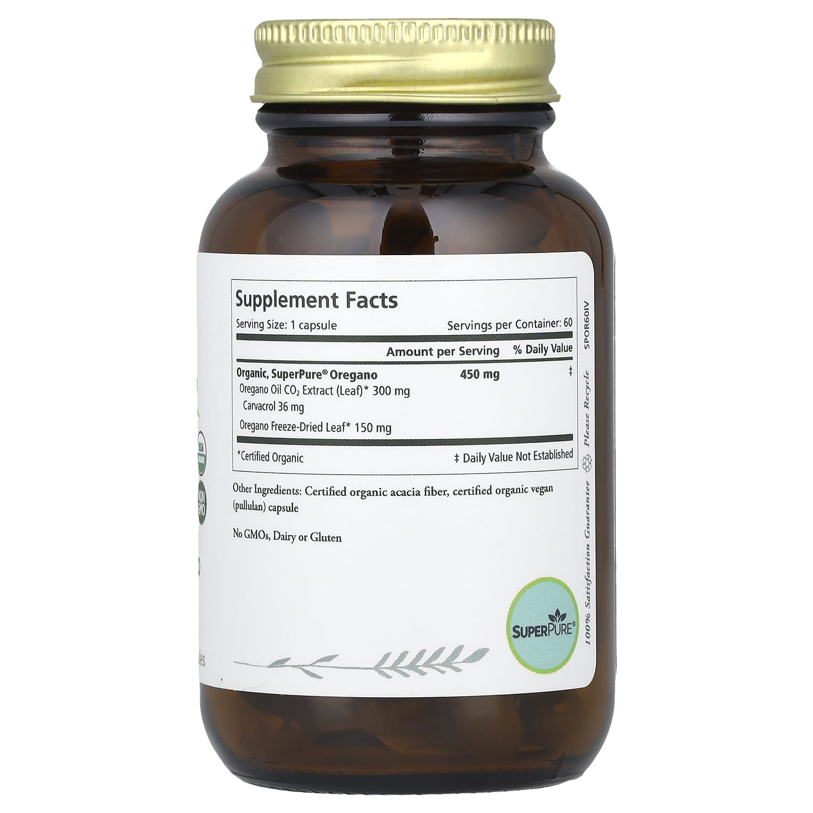 Pure Synergy, SuperPure® Oregano, 60 Capsules (450 mg per Capsule)