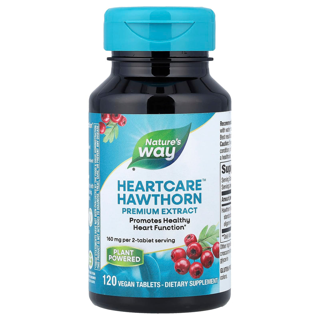 Nature's Way, HeartCare™, Hawthorn, 120 Vegan Tablets (80 mg per Tablet)