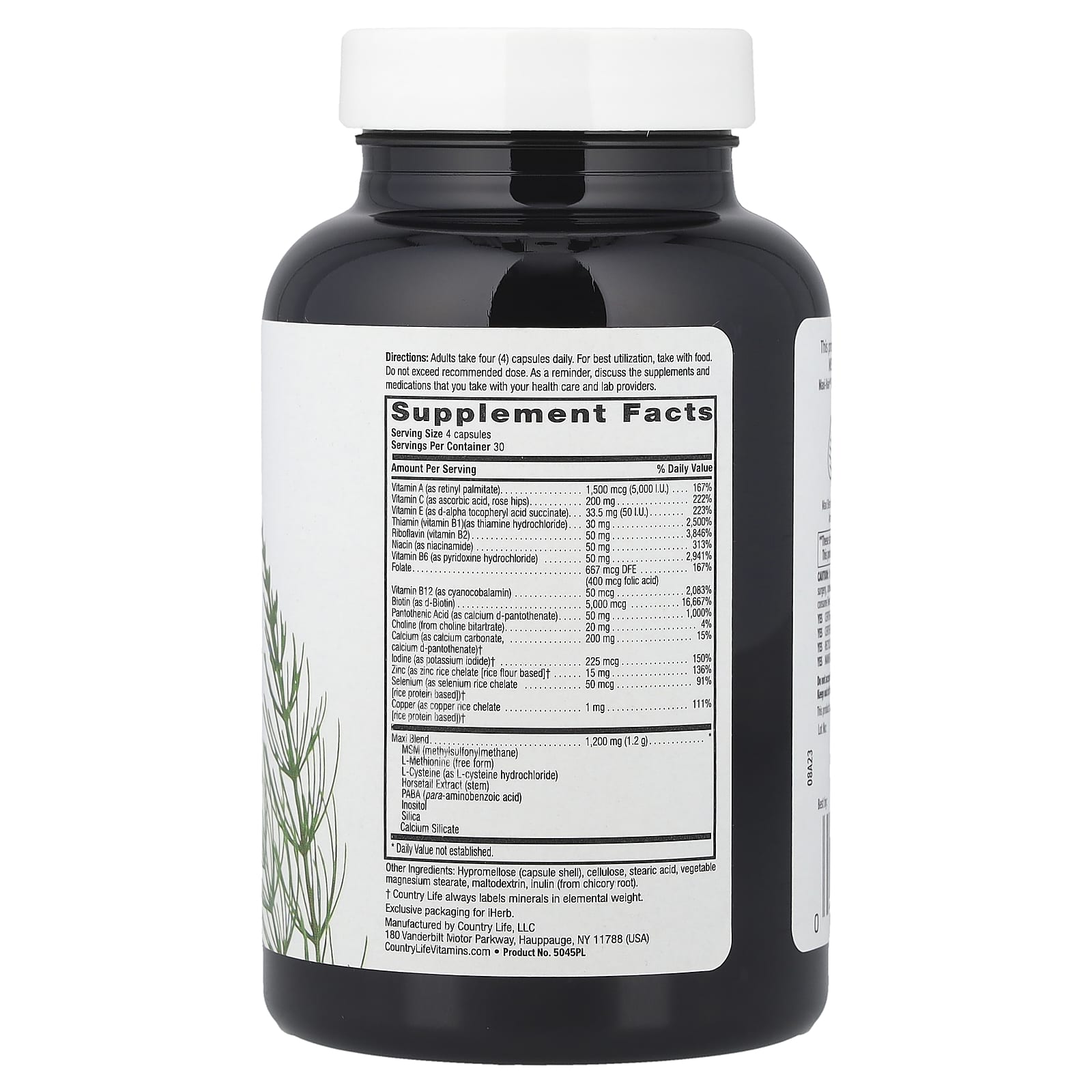 Country Life, Maxi-Hair® Plus Skin & Nails, 120 Vegetarian Capsules