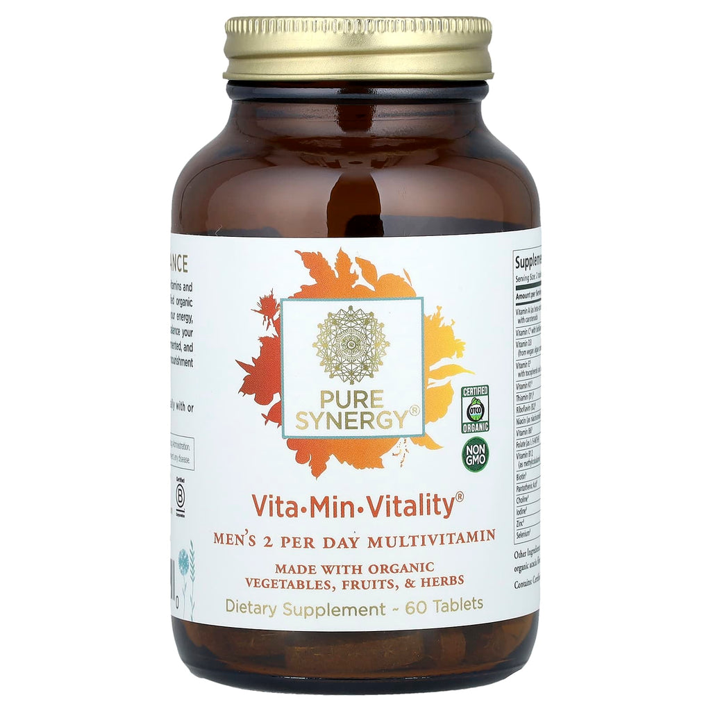 Pure Synergy, Vita-Min-Vitality®, Men's 2 Per Day Multivitamin, 60 Tablets