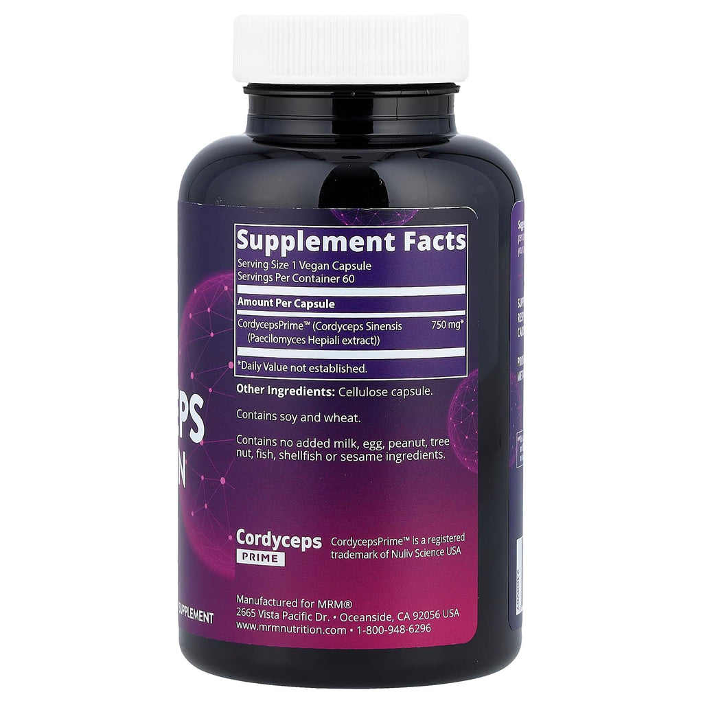 MRM Nutrition, Cordyceps CS-4 Strain, 60 Vegan Capsules (750 mg per Capsule)