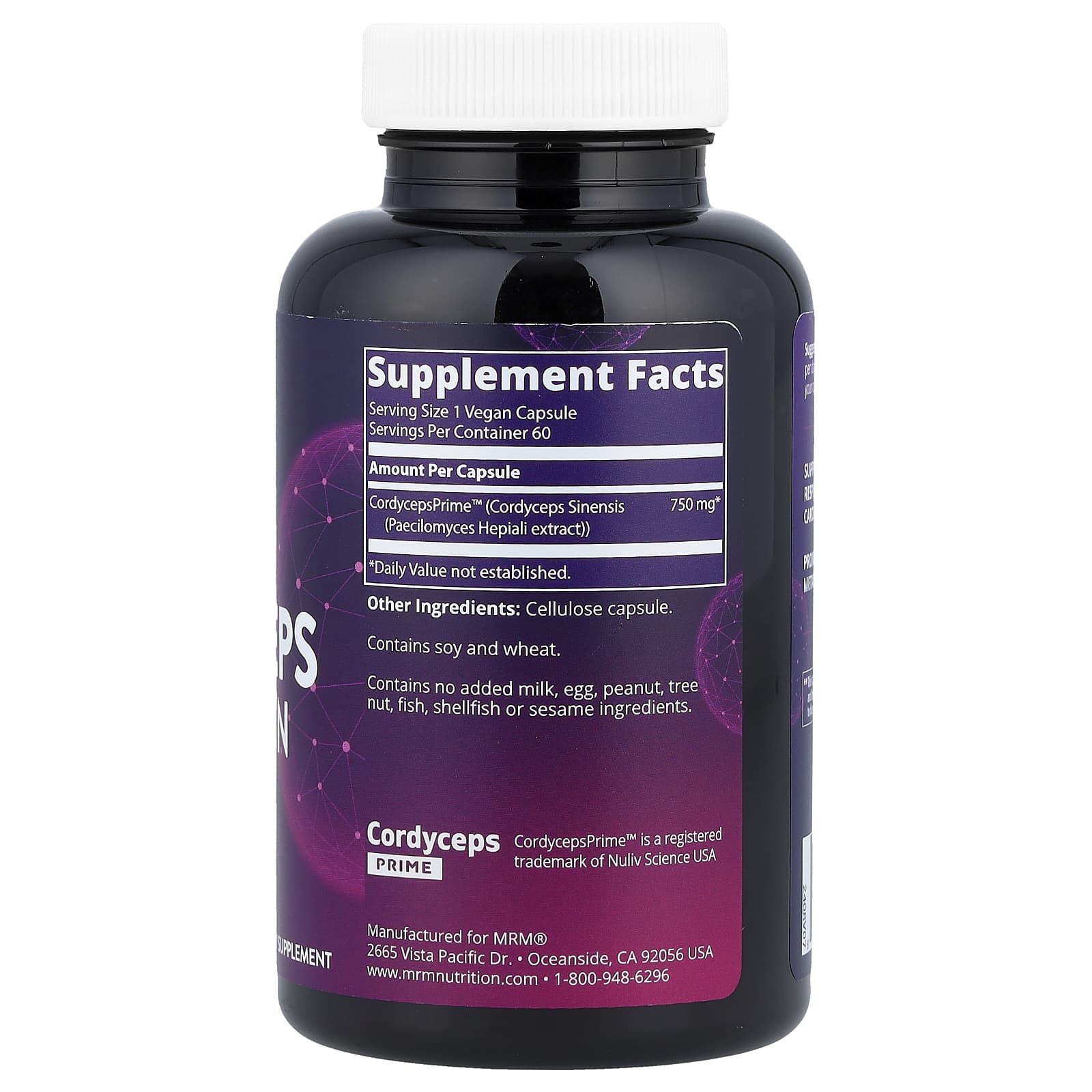 MRM Nutrition, Cordyceps CS-4 Strain, 60 Vegan Capsules (750 mg per Capsule)