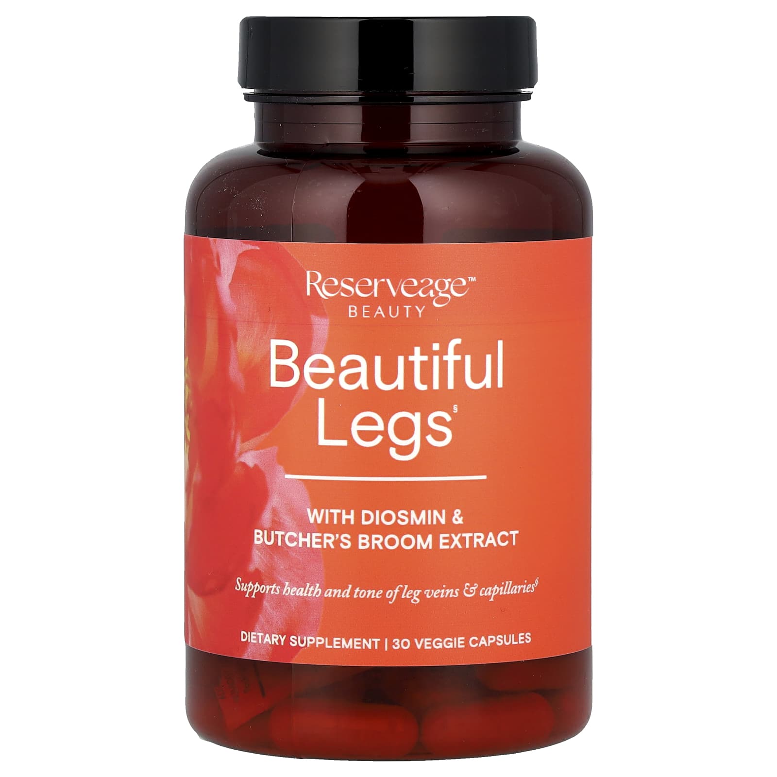 Reserveage Beauty, Beautiful Legs with Diosmin & Butcher's Broom Extract, 30 Veggie Capsules