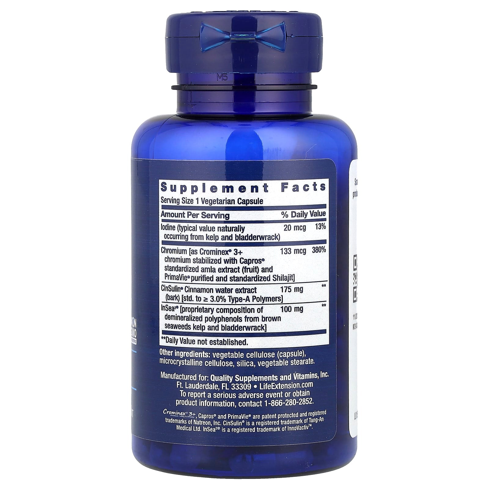 Life Extension, CinSulin® with InSea®2 and Crominex® 3+, 90 Vegetarian Capsules