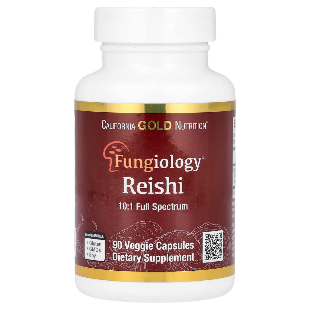 California Gold Nutrition, Reishi (Ganoderma lucidum), Full Spectrum, Certified Organic, 90 Veggie Capsules (600 mg Per Veggie Capsule)
