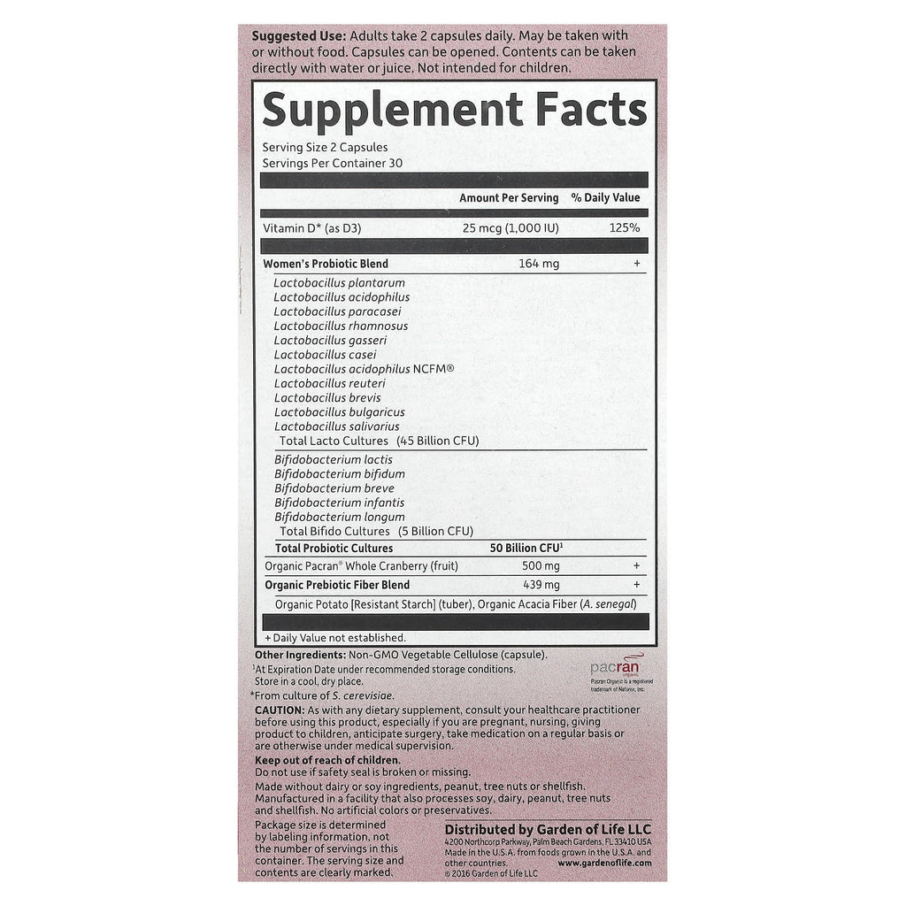Garden of Life, Dr. Formulated Probiotics, Urinary Tract+, 60 Vegetarian Capsules