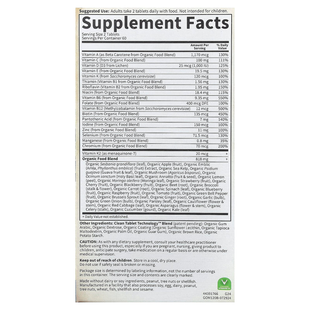 Garden of Life, Organics, Men's Multi, 120 Vegan Tablets