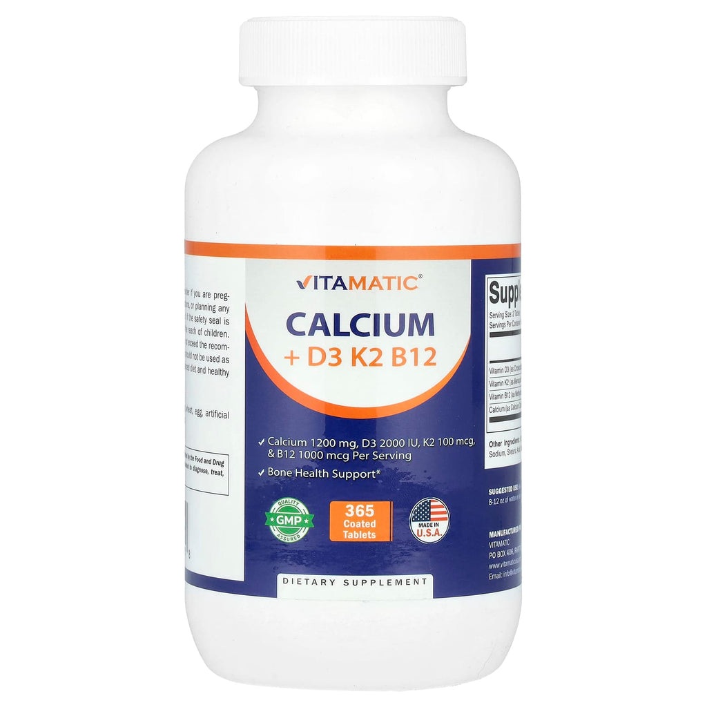 Vitamatic, Calcium + D3, K2, B12, 365 Coated Tablets