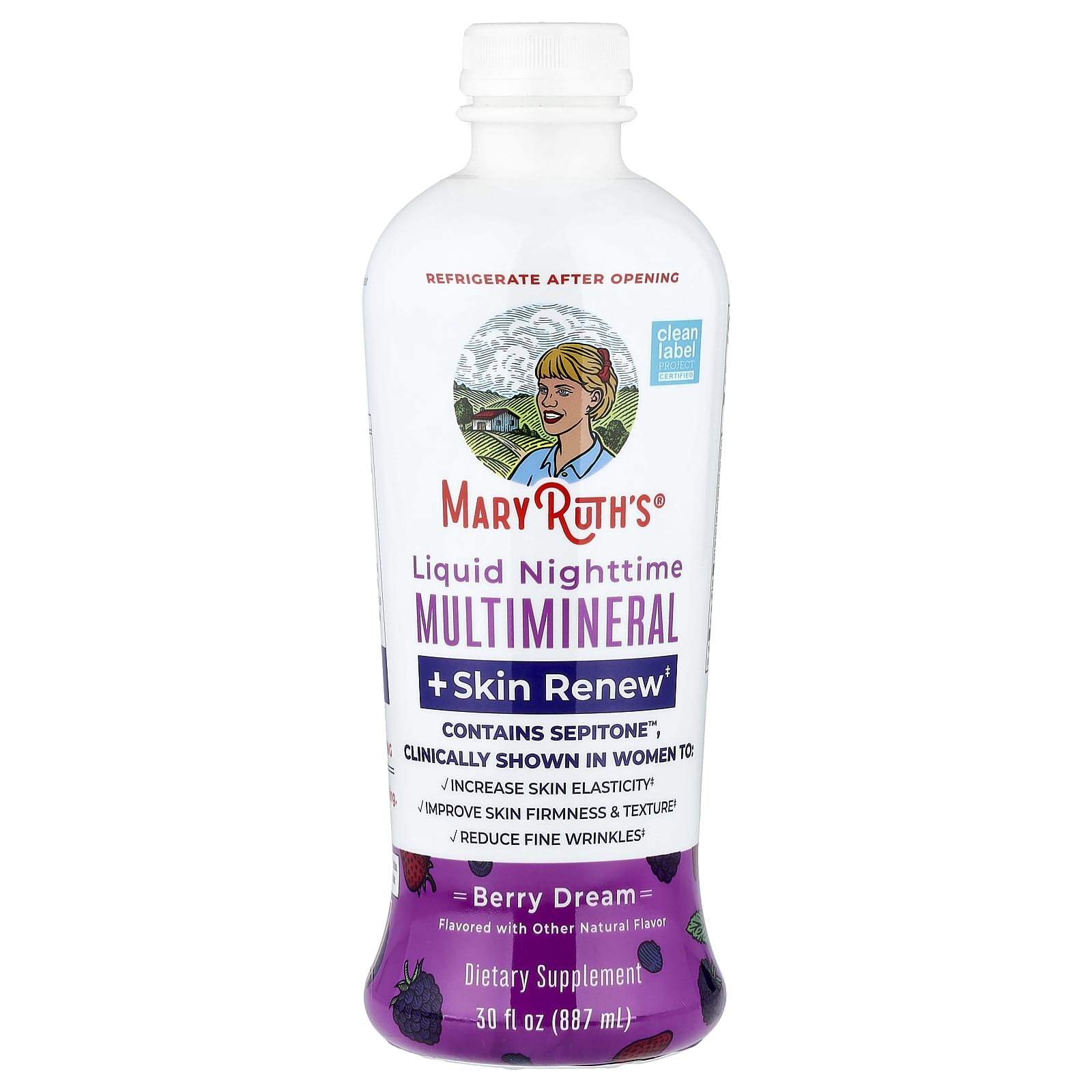 MaryRuth's, Liquid Nighttime Multimineral + Skin Renew, Berry Dream, 30 fl oz (887 ml)