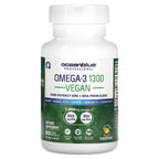 OceanBlue, Professional, Vegan Omega-3 1300, High-Potency, Natural Orange, 60 Vegan Softgels (650 mg per Softgel)