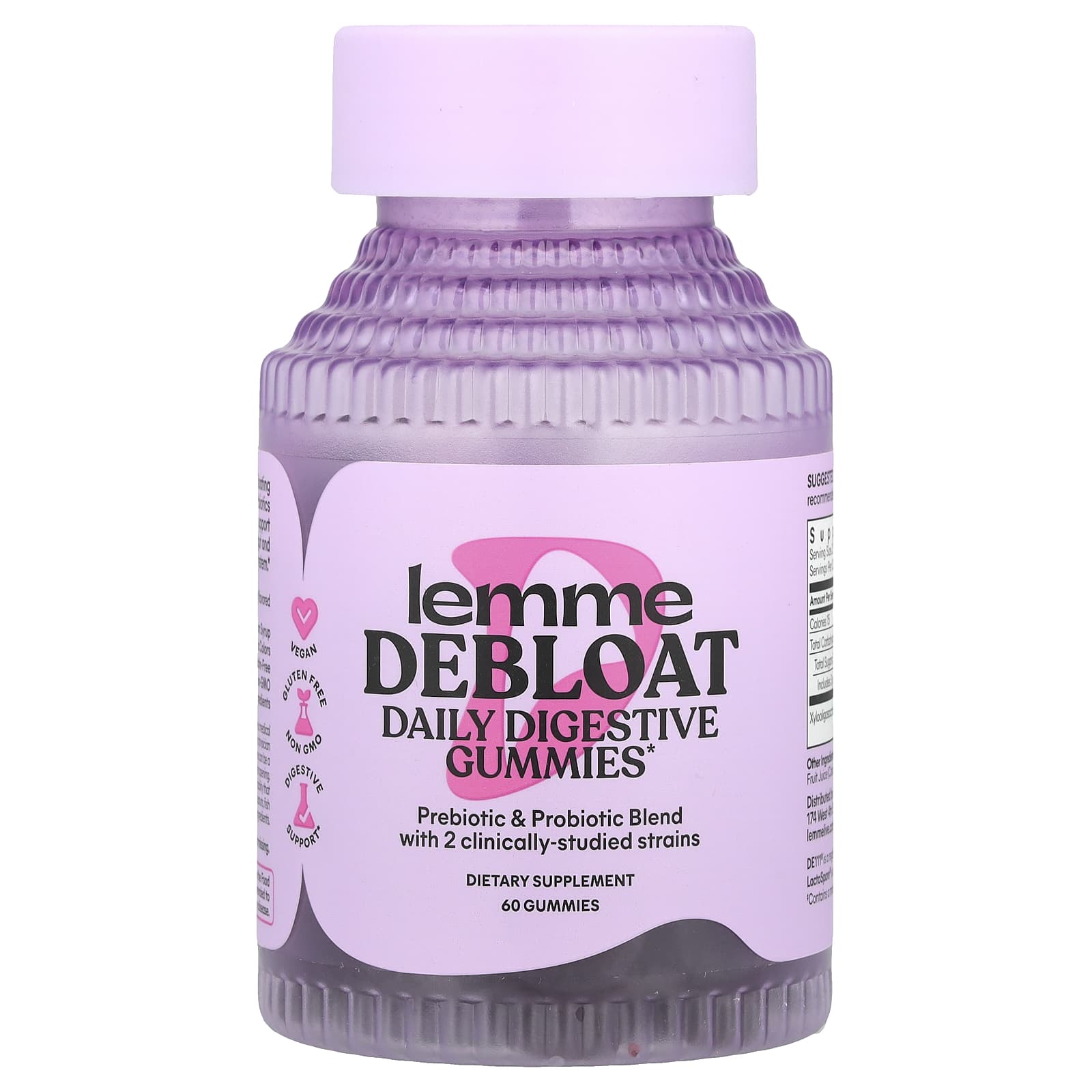 Lemme, Debloat, Daily Digestive Probiotic Gummies, 60 Gummies