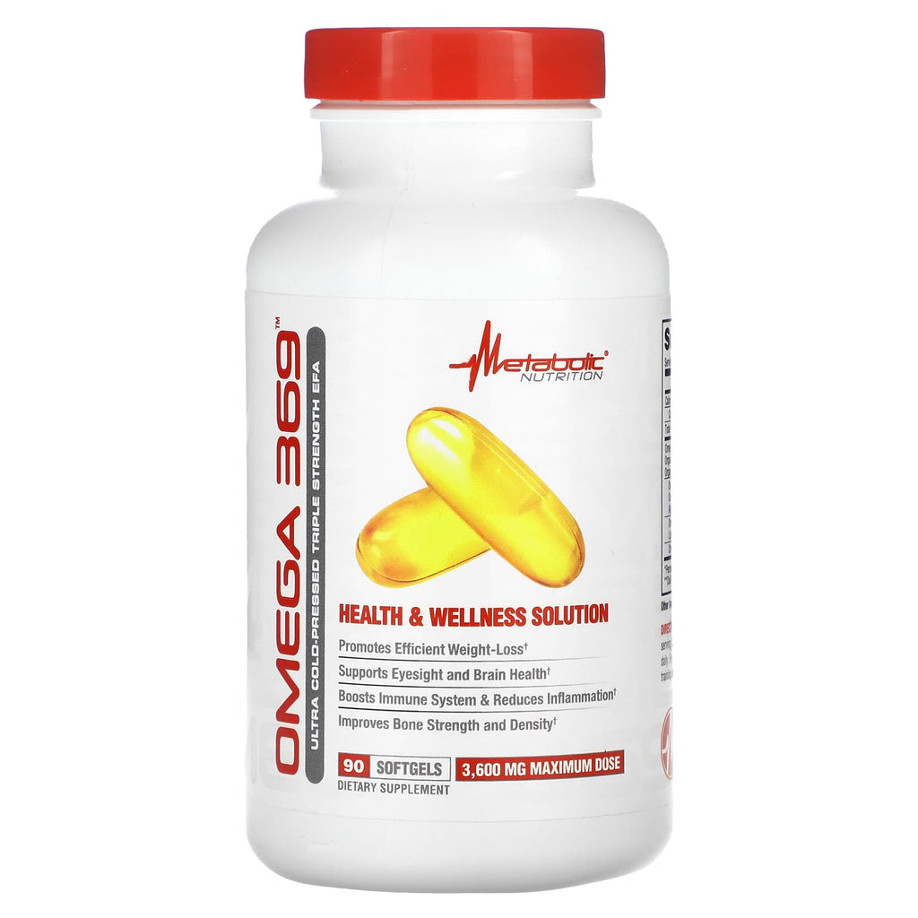 Metabolic Nutrition, Omega 369, 90 Softgels (1,200 mg per Softgel)