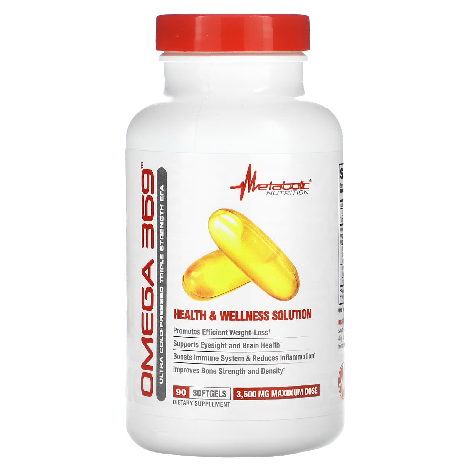 Metabolic Nutrition, Omega 369, 90 Softgels (1,200 mg per Softgel)