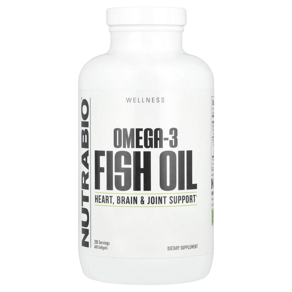 NutraBio, Omega-3 Fish Oil, 400 Softgels (1,000 mg per Softgel)