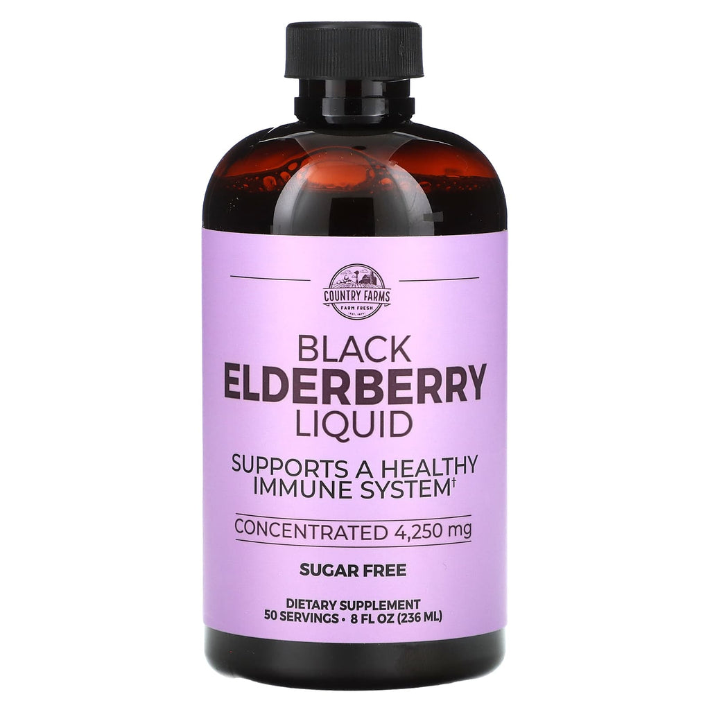 Country Farms, Black Elderberry Liquid, 8 fl oz (236 ml) 