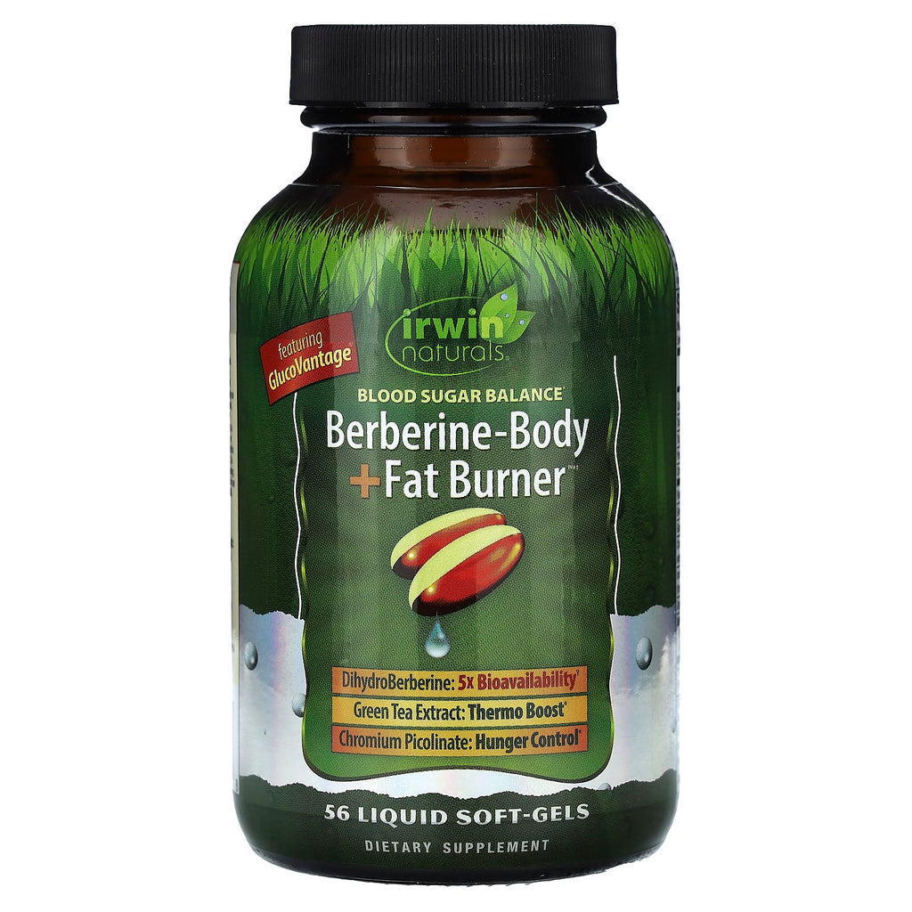 Irwin Naturals, Berberine-Body + Fat Burner , 56 Liquid Soft-Gels
