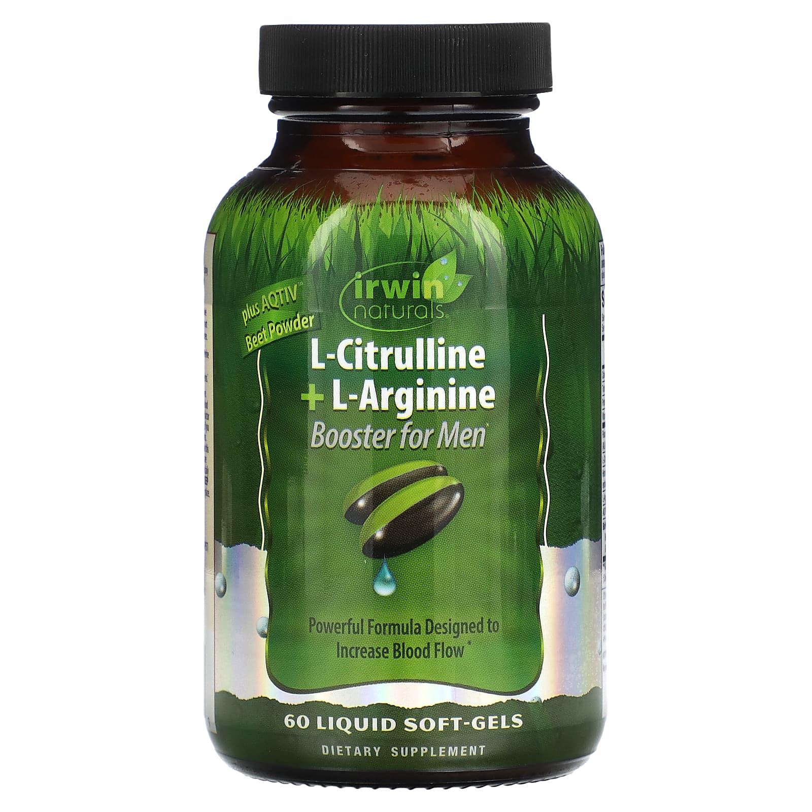Irwin Naturals, L-Citrulline + L-Arginine, Booster for Men, 60 Liquid Soft-Gels