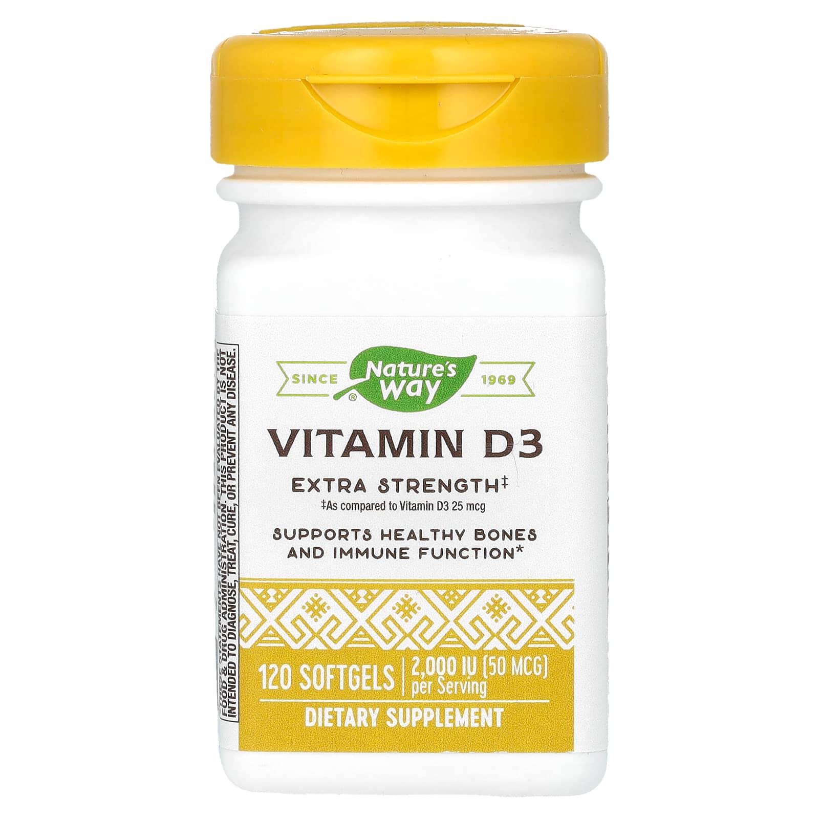 Nature's Way, Vitamin D3, 50 mcg (2,000 IU), 120 Softgels