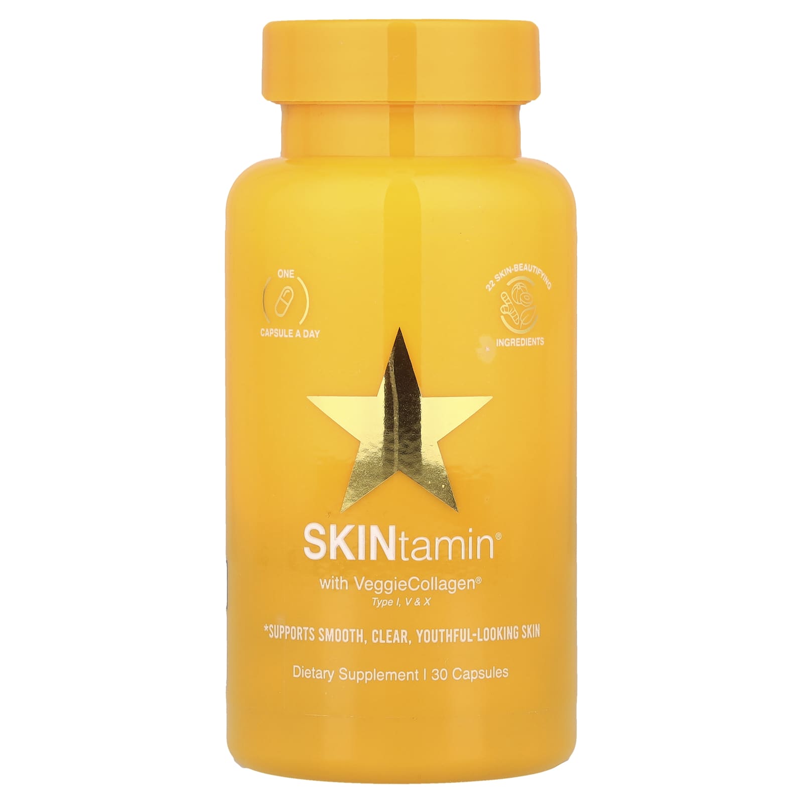 HAIRtamin, SKINtamin® With VeggieCollagen®, 30 Capsules