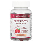 Vitamatic, Beet Root + Grape Seed Gummies, Natural Raspberry & Pomegranate, 60 Gummies