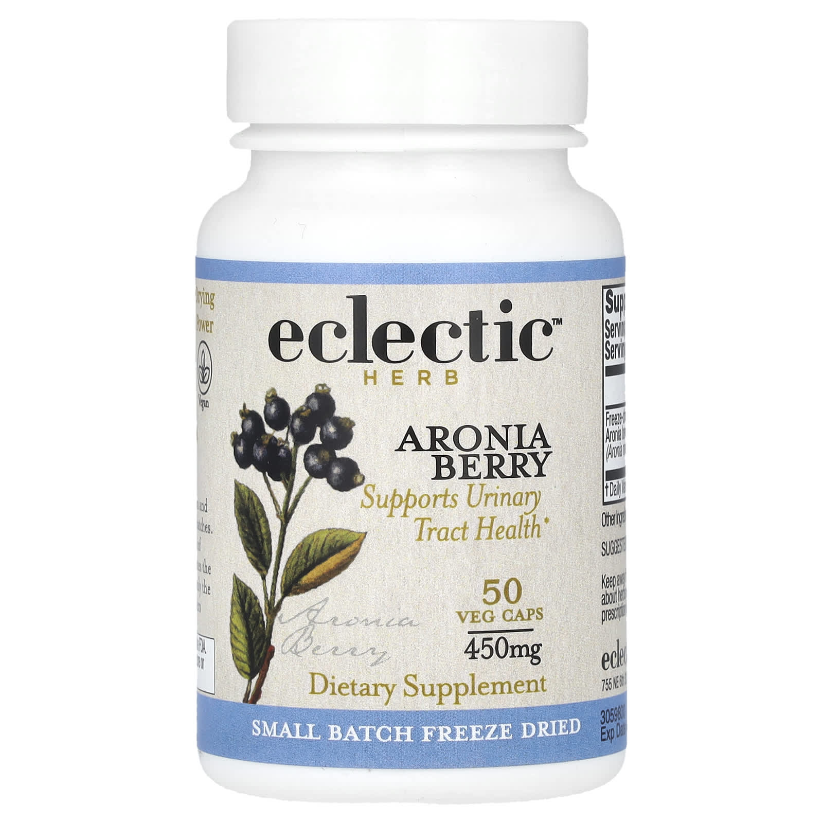 Eclectic Herb, Freeze Dried Aronia Berry, 50 Veg Caps (450 mg per Capsule)