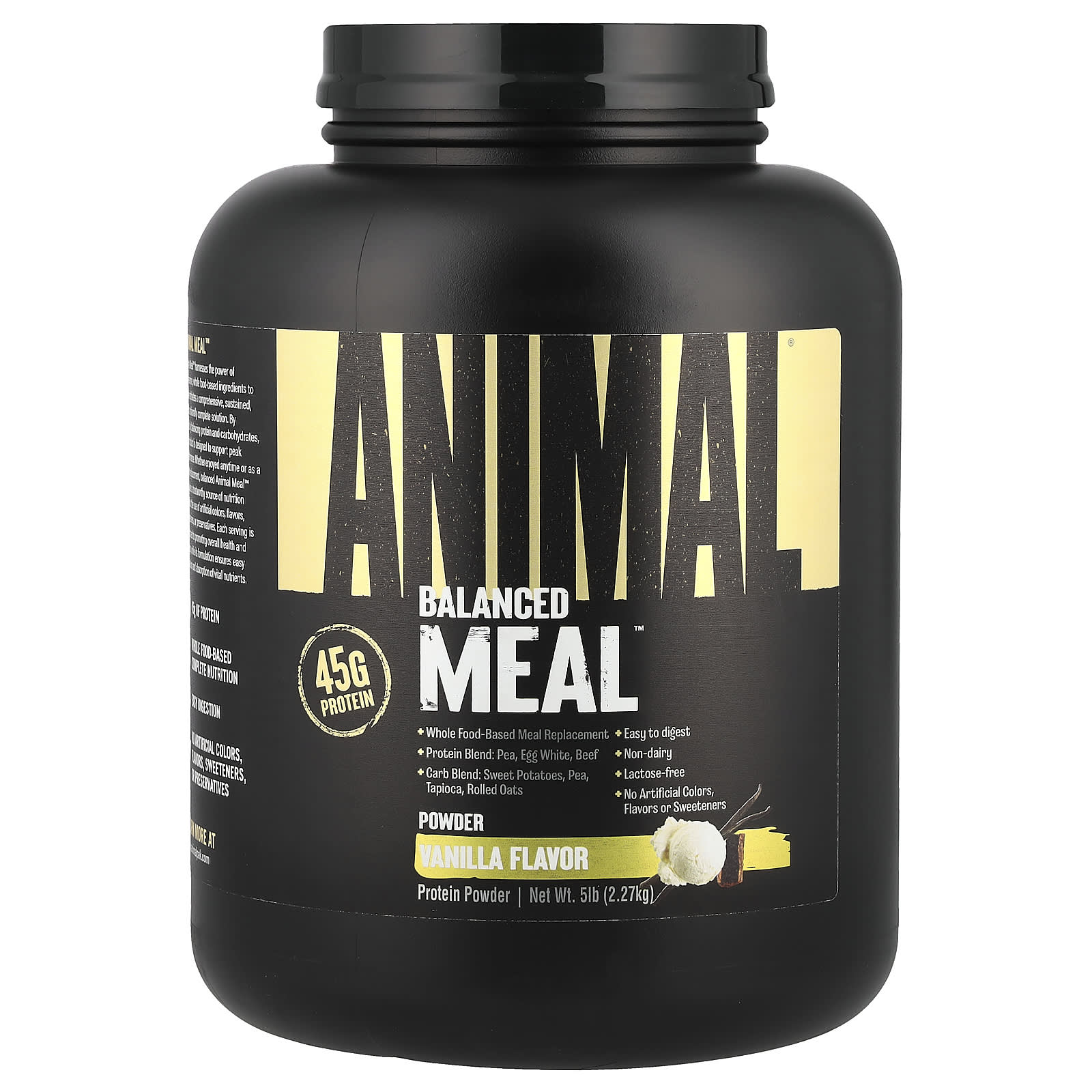 Animal, Balanced Meal™ Protein Powder, Vanilla, 5 lb (2.27 kg)
