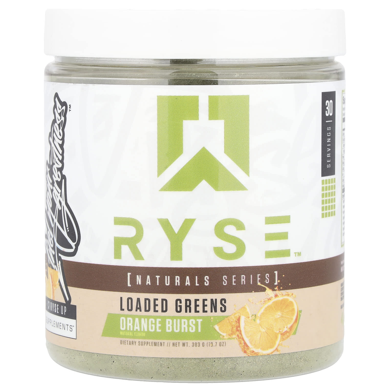 RYSE, Natural Series, Loaded Greens, Orange Burst, 10.7 oz (303 g)