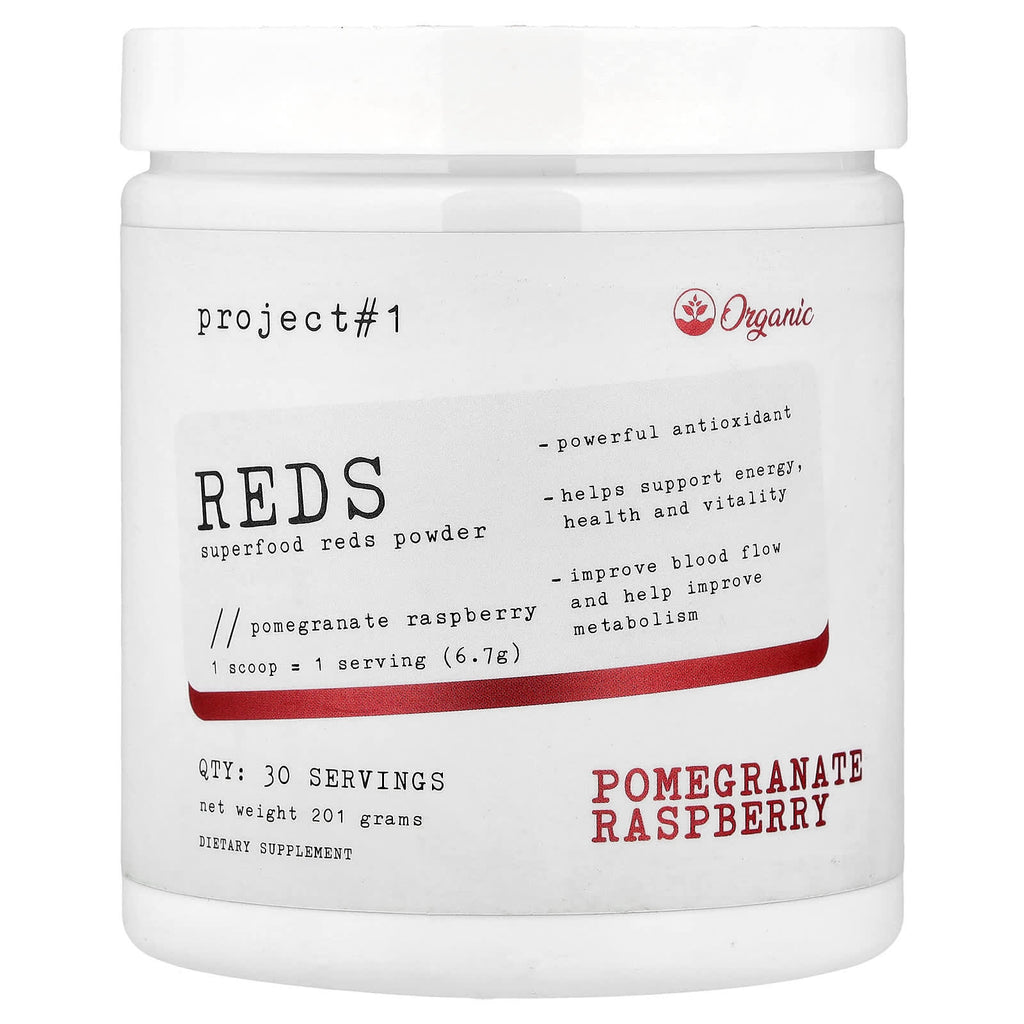 Project 1 Nutrition, Reds, Superfood Reds Powder, Pomegranate Raspberry, 201 g
