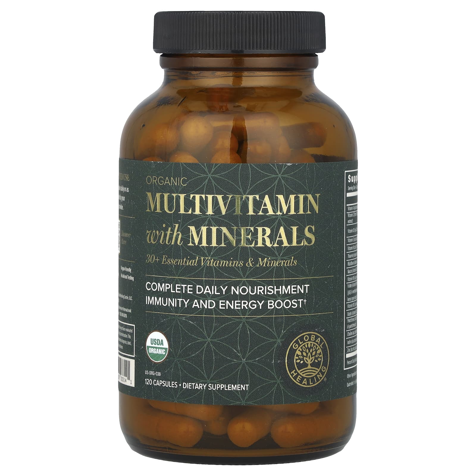 Global Healing, Organic Multivitamin with Minerals, 120 Capsules