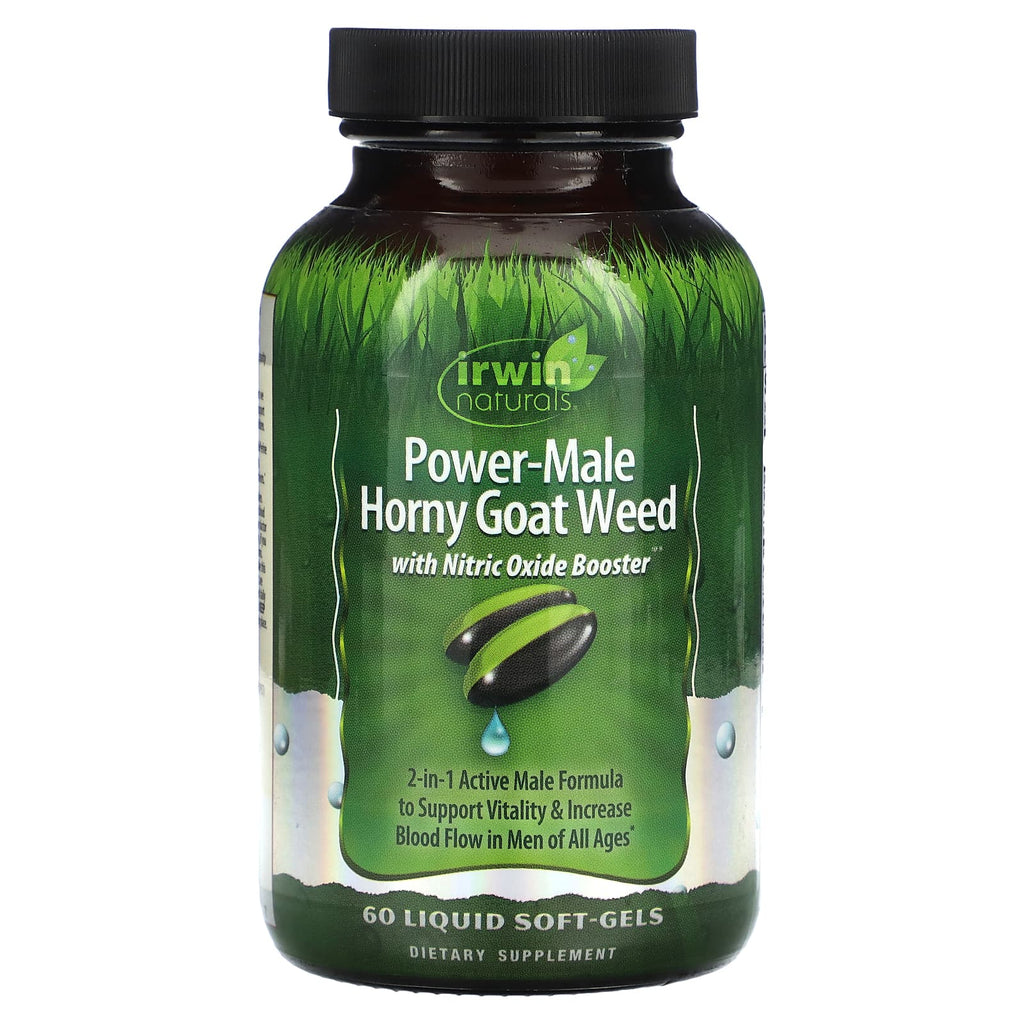 Irwin Naturals, Power-Male Horny Goat Weed, With Nitric Oxide Booster, 60 Liquid Soft-Gels