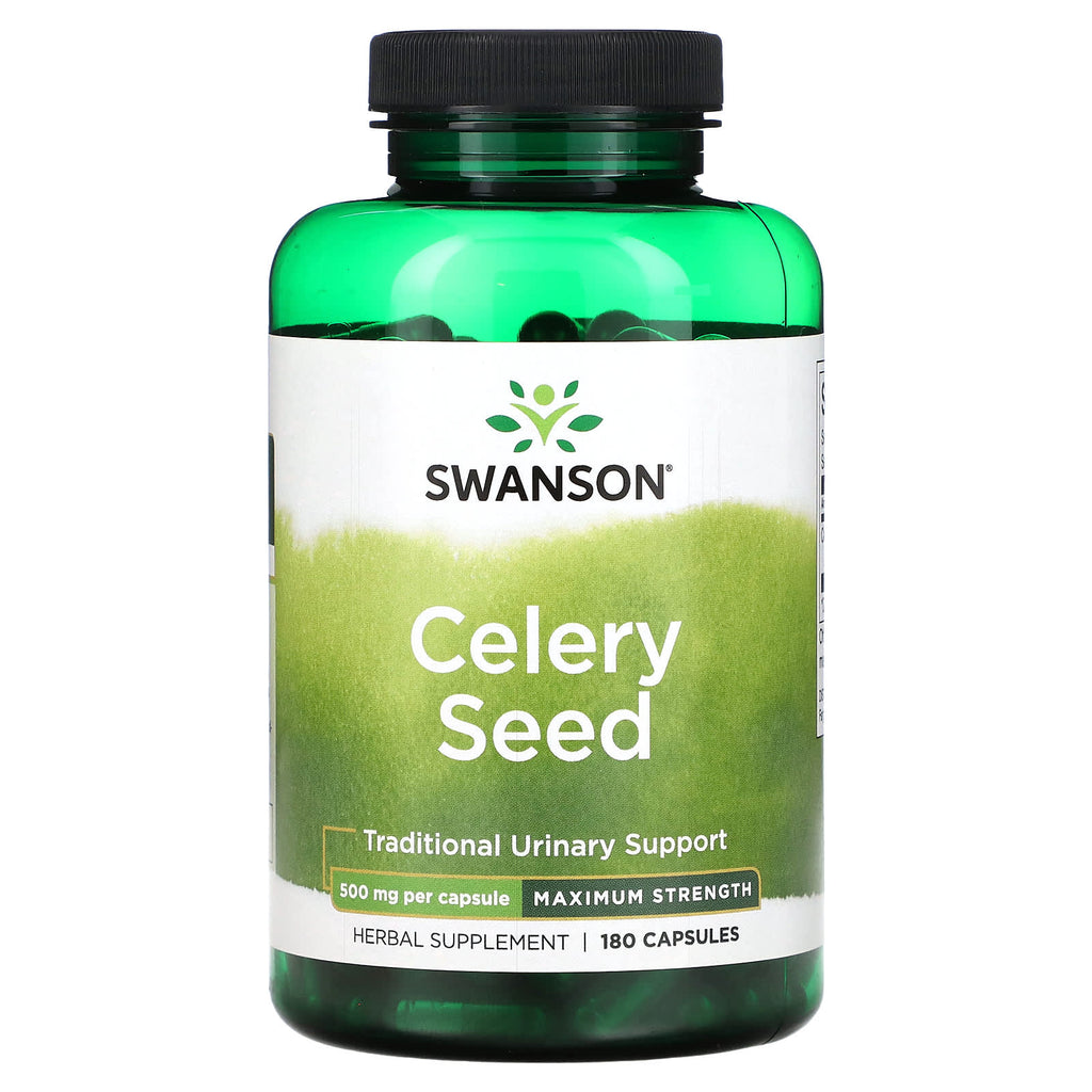 Swanson, Celery Seed, Maximum Strength, 500 mg, 180 Capsules
