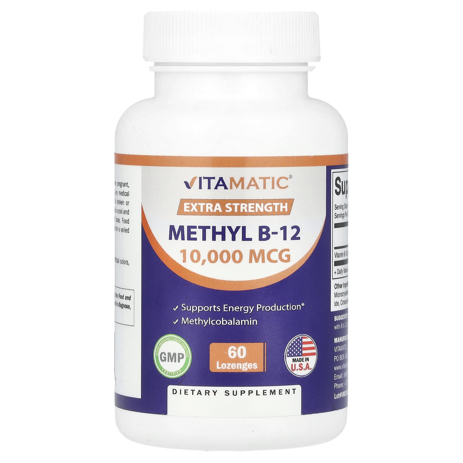 Vitamatic, Methyl B-12, 10,000 MCG, 60 Lozenges