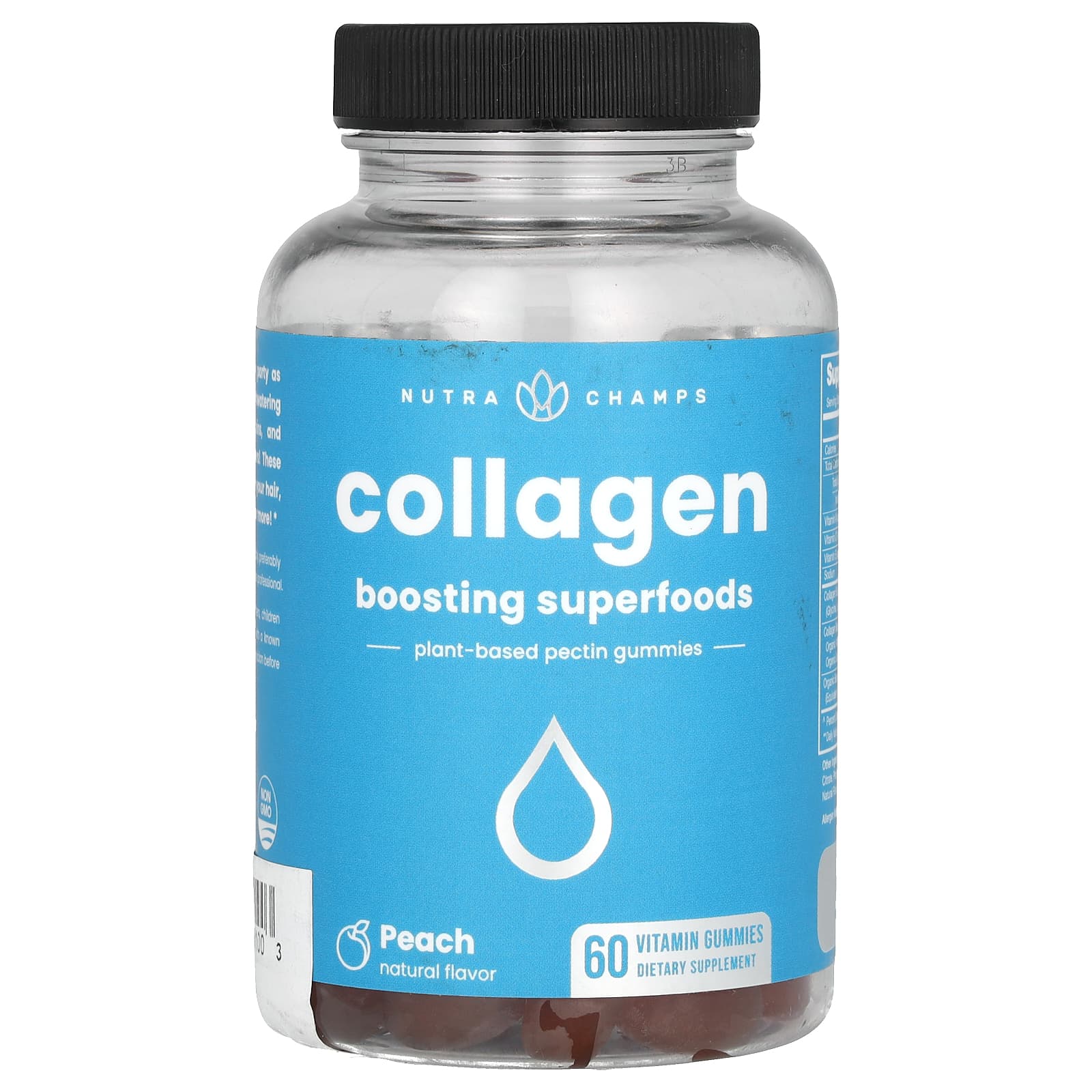 NutraChamps, Collagen Gummies, Boosting Superfoods, Peach, 60 Vitamin Gummies
