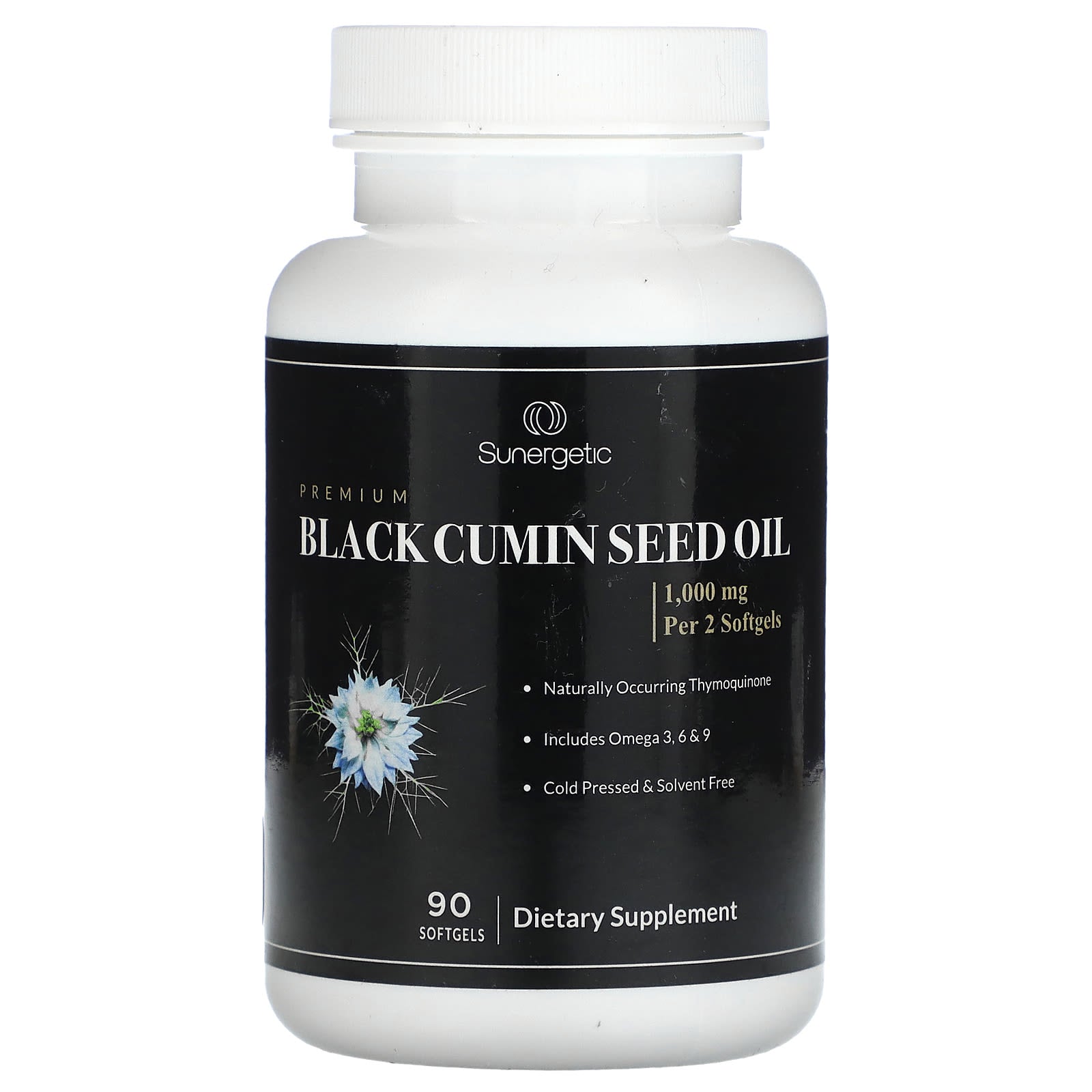 Sunergetic, Premium Black Cumin Seed Oil, 90 Softgels (500 mg per Softgel)