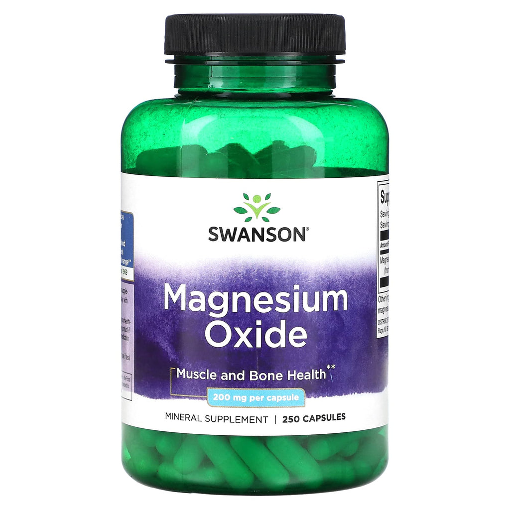 Swanson, Magnesium Oxide, 250 Capsules (200 mg per Capsule)