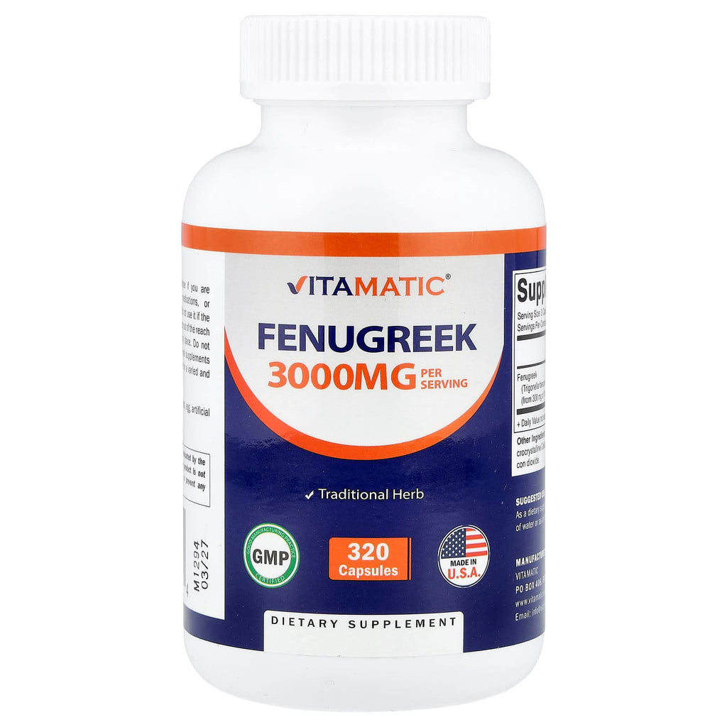 Vitamatic, Fenugreek, 320 Capsules (1,500 mg per Capsule)