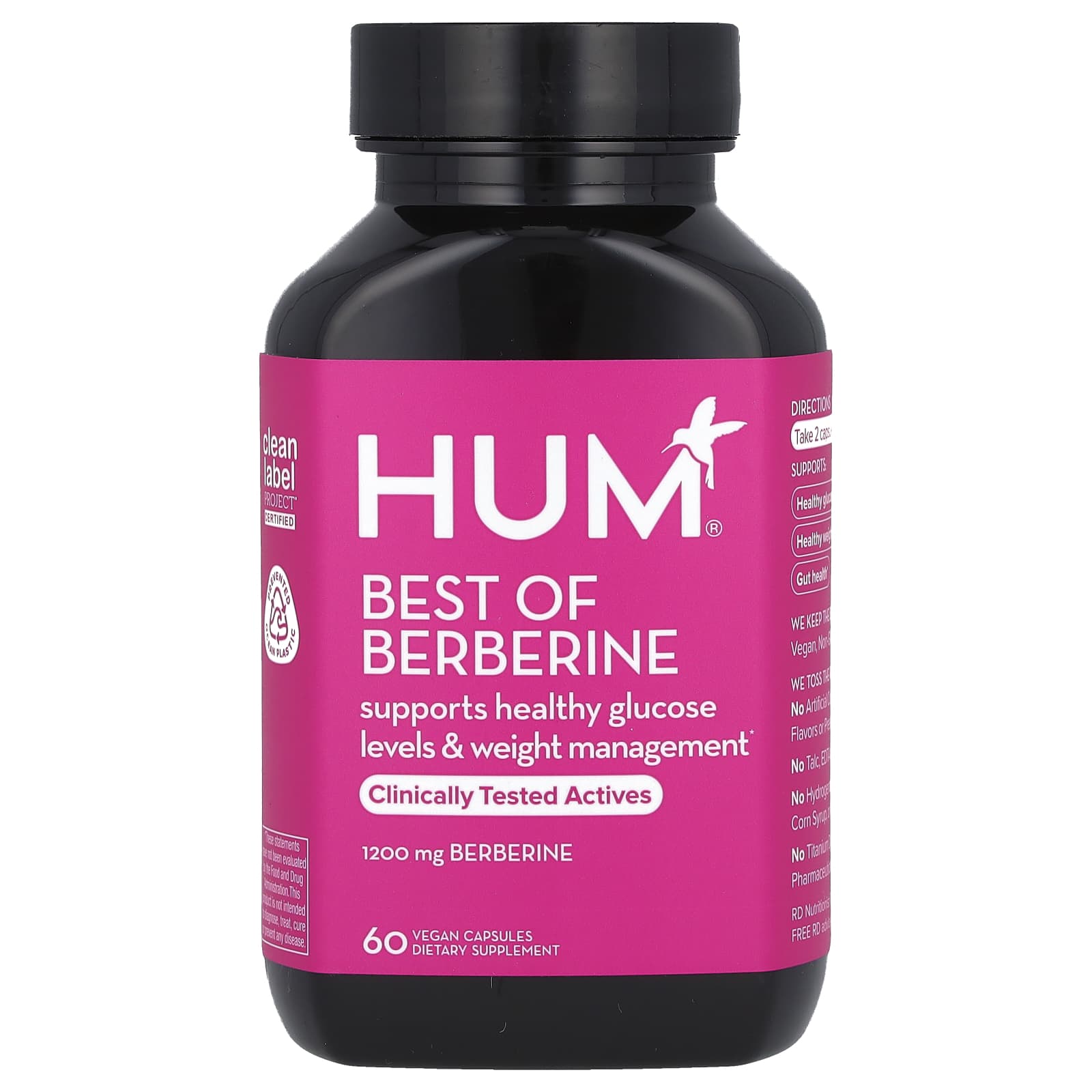 HUM Nutrition, Best of Berberine, 60 Vegan Capsules (600 mg per Capsule)