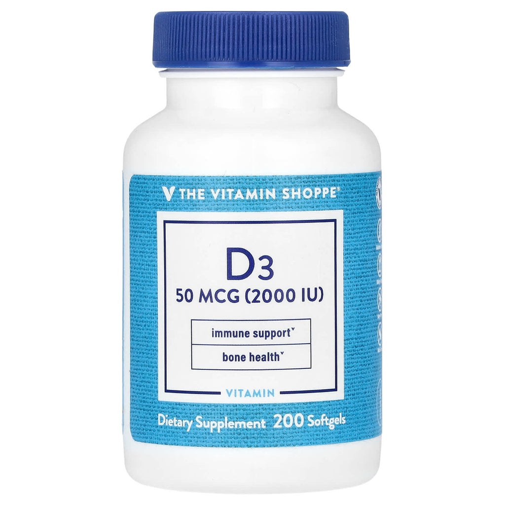 The Vitamin Shoppe, Vitamin D3, 50 mcg (2,000 IU), 200 Softgels