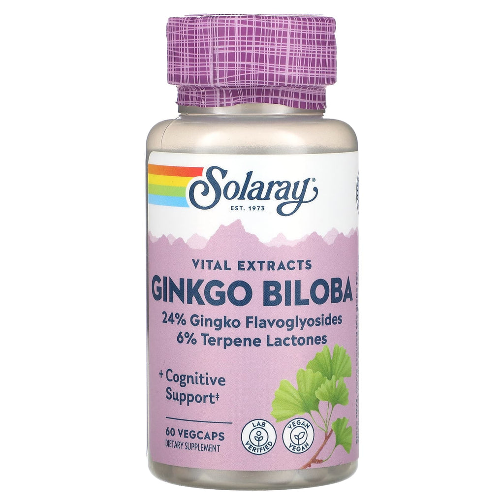 Solaray, Vital Extracts, Ginkgo Biloba, 60 mg, 60 VegCaps