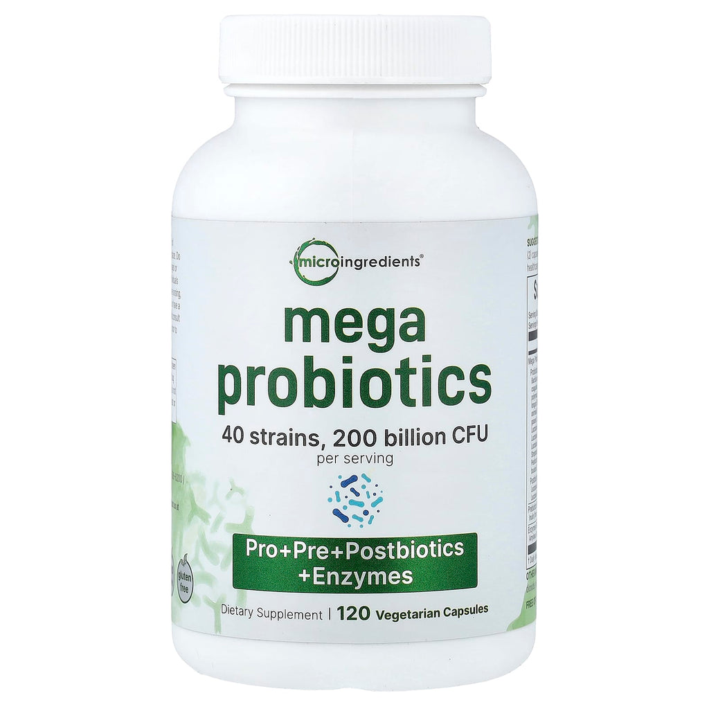 Micro Ingredients, Mega Probiotics, 120 Vegetarian Capsule