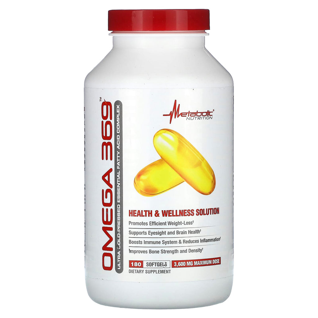 Metabolic Nutrition, Omega 369, 180 Softgels (1,200 mg per Softgel)