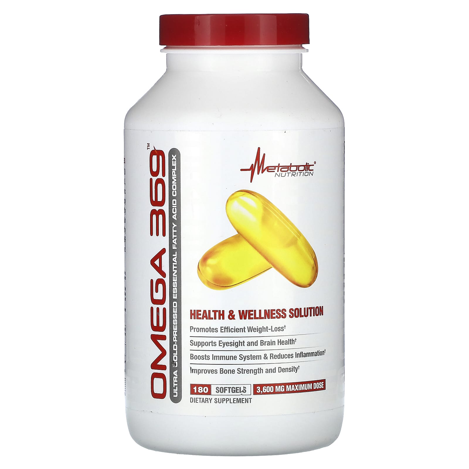 Metabolic Nutrition, Omega 369, 180 Softgels (1,200 mg per Softgel)